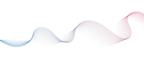 Flowing Dot Wave halftone gradient pattern on transparent background