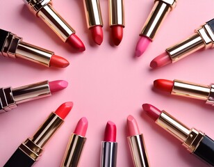 Obraz premium Lipstick Heaven: Frame on Pink Canvas