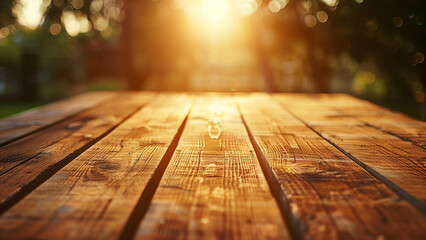 Sunny Texture: Wooden Coffee Table Background