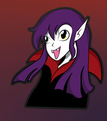 vampire girl with purple hair