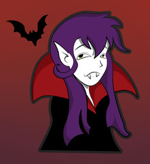 vampire girl with purple hair
