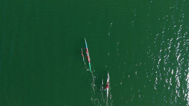 outrigger canoes on lake paranoa - brasilia