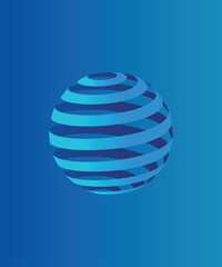 3D Globe ribbon in sphere shape design illustration