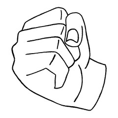 Png white clenched fist illustration, transparent background