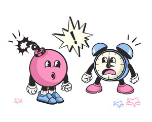 Counting down png, retro illustration, transparent background