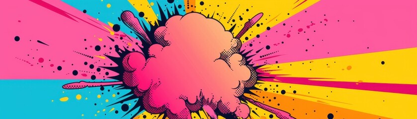 Colorful explosion graphic with pink and yellow accents, perfect for artistic designs or vibrant backgrounds.