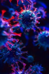Infection with corona virus in a bluish epidemic of microbiology affecting medicine and health disease.
