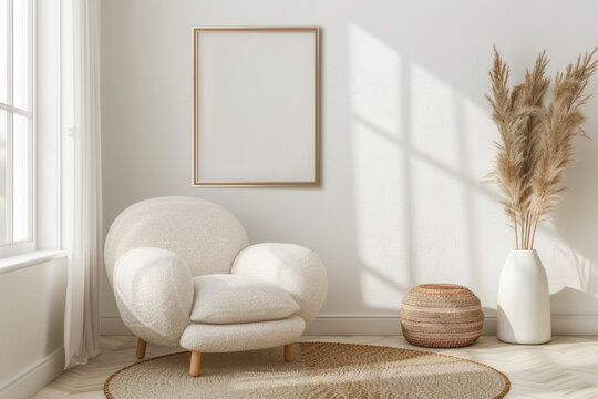 Minimalist mockup Living Room with Cozy Armchair
