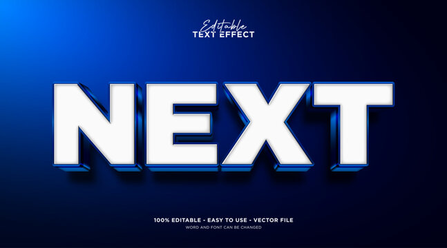 Editable shiny blue text effect, 3d vector text style effect