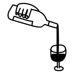 Wine png doodle element, transparent background