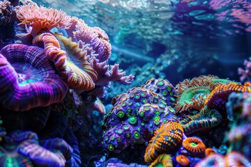 Obraz premium Vibrant Coral Reef Undersea Ecosystem