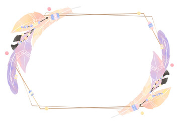 Hexagonal frame png Boho style