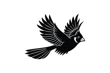  Cardinal flying bird vector art illustration