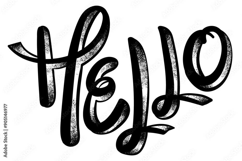 Sticker Png black hello text typography message