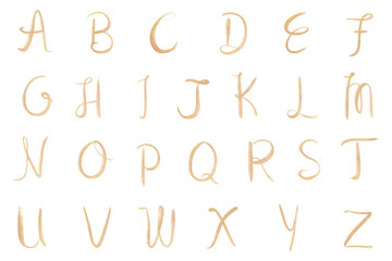 Png calligraphy capital alphabet set typography font