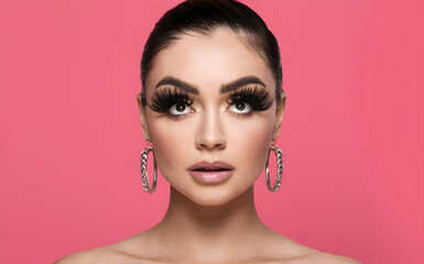 Fototapeta premium Faux lashes with dramatic length and volume