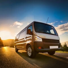 Van in various contexts, including transportation, delivery, and recreational use, symbolizing practicality, mobility, and versatility.