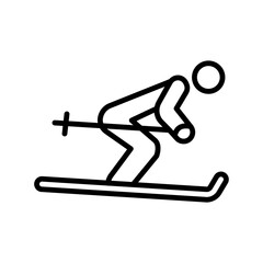 Skiing line icon