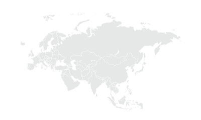Eurasia Grayscale,isolated on white background for website layouts,background,education, precise,customizable,Travel worldwide,map silhouette backdrop,earth geography, political,reports.