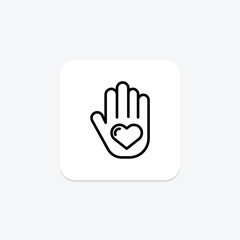 Volunteer Heart line icon, vector, pixel perfect, illustrator file