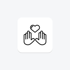 Volunteer Opportunity line icon , vector, pixel perfect, illustrator file