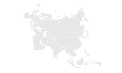 Eurasia map Grayscale isolated on white background.for website layouts, background,education,precise, customizable,Travel worldwide, map silhouette backdrop,earth geography, political,reports.