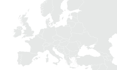 Political Map of Europe isolated on white background. for website layouts, background, education, precise, customizable, Travel worldwide, map silhouette backdrop, earth geography, political, reports.