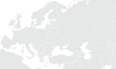 Political Map of Europe isolated on white background. for website layouts, background, education, precise, customizable, Travel worldwide, map silhouette backdrop, earth geography, political, reports.