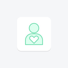 Volunteer Icon duotone line icon , vector, pixel perfect, illustrator file