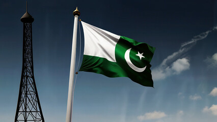 14 August 1947 Pakistan day unique and beautiful banner 77th independence day of Pakistan background wallpaper illustration