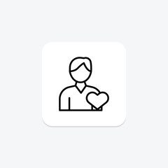 Volunteer Coordinator line icon , vector, pixel perfect, illustrator file