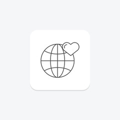 Volunteer Outreach thinline icon , vector, pixel perfect, illustrator file