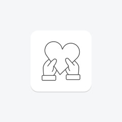 Volunteer Supporter thinline icon , vector, pixel perfect, illustrator file