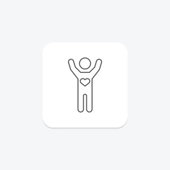 Volunteer Enthusiast thinline icon , vector, pixel perfect, illustrator file
