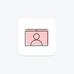 Board Meeting color shadow thinline icon , vector, pixel perfect, illustrator file