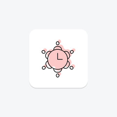 Meeting Efficiency color shadow thinline icon , vector, pixel perfect, illustrator file