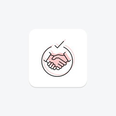 Fototapeta premium Meeting Success color shadow thinline icon , vector, pixel perfect, illustrator file