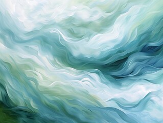 Obraz premium Abstract Teal and White Fluid Art Background