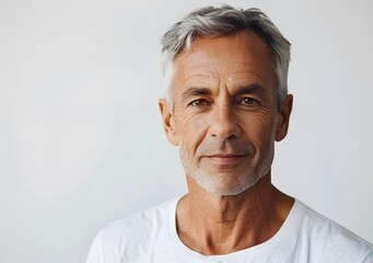 Obraz premium portrait of a handsome mature man with gray hair