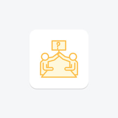 Meeting Innovation duotone line icon , vector, pixel perfect, illustrator file