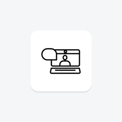 Fototapeta premium Virtual Meeting line icon , vector, pixel perfect, illustrator file
