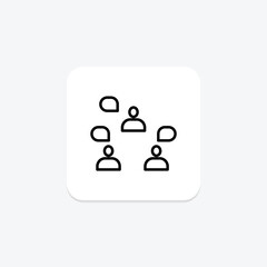 Team Discussion line icon , vector, pixel perfect, illustrator file