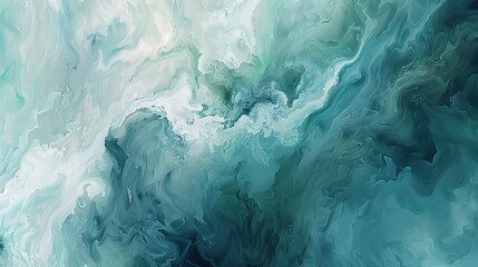 Obraz premium Abstract Teal and White Fluid Art Background