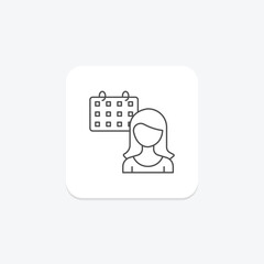 Meeting Planner thinline icon , vector, pixel perfect, illustrator file