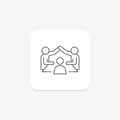 Meeting Management thinline icon , vector, pixel perfect, illustrator file