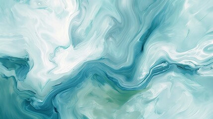 Obraz premium Abstract Teal and White Fluid Art Background