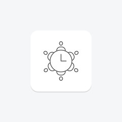Meeting Efficiency thinline icon , vector, pixel perfect, illustrator file