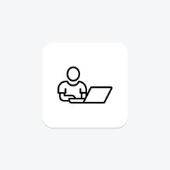 Online Meeting line icon , vector, pixel perfect, illustrator file