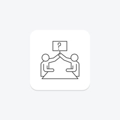 Fototapeta premium Meeting Innovation thinline icon , vector, pixel perfect, illustrator file