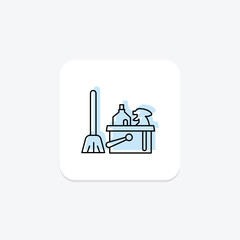 Hotel Housekeeping color shadow thinline icon , vector, pixel perfect, illustrator file